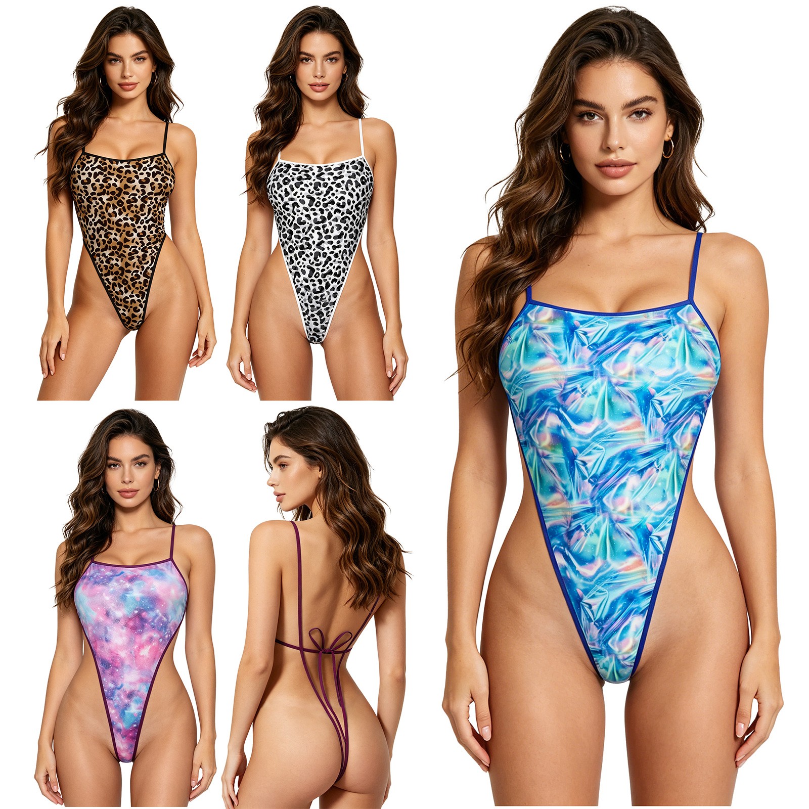 Women Beachwear Swimsuit Extreme Swimwear Monokini Bikini Lingerie T-back Thongs