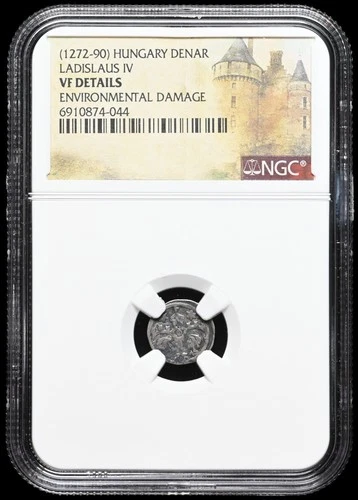 MEDIEVAL HUNGARY. Ladislaus IV, 1272-1290. Silver Denar, NGC VF Details