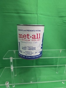 MET - ALL Aluminum Stainless Steel Polish Cleans Waxes Protects Vintage Partial