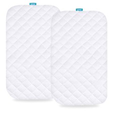2 Pack Bassinet Quilted Mattress Pad Cover Compatible With Mika Micky Bedside