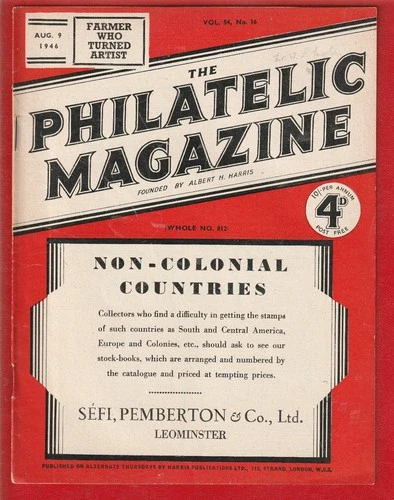 PHILATELIC MAGAZINE 1946 (JUST POST WAR!) 4 SCARCE ISSUES AUG-DEC
