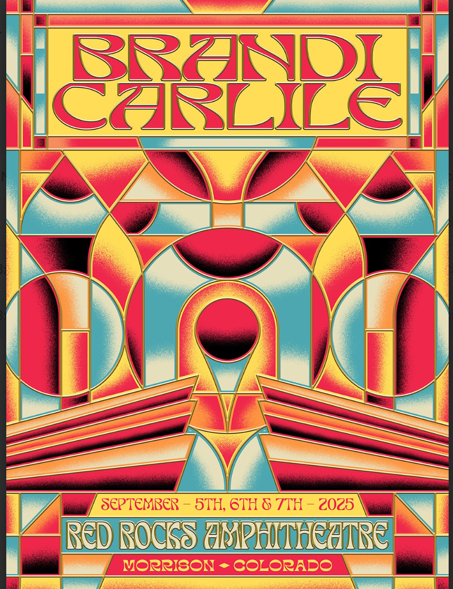 2025 Brandi Carlile Poster – Red Rocks Colorado (Show Edition