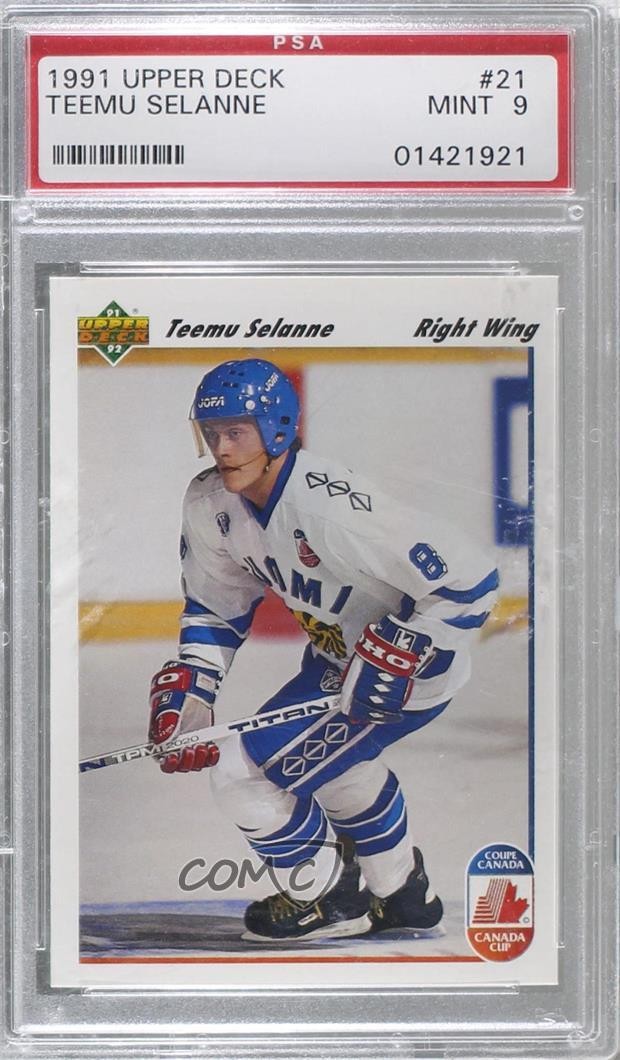 1991-92 Upper Deck Canada Cup Teemu Selanne #21 PSA 9 MINT HOF 7i6