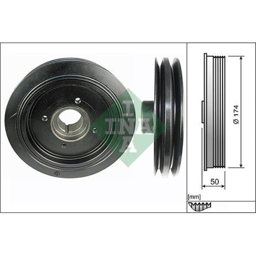 Poulie Vilebrequin INA 544 0107 10 pour MITSUBISHI - Amortisseur de Vibration Moteur