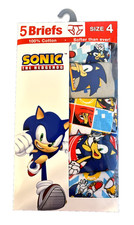 Sonic the Hedgehog Boys Cotton Briefs Underwear, Size 4, Pack of 5