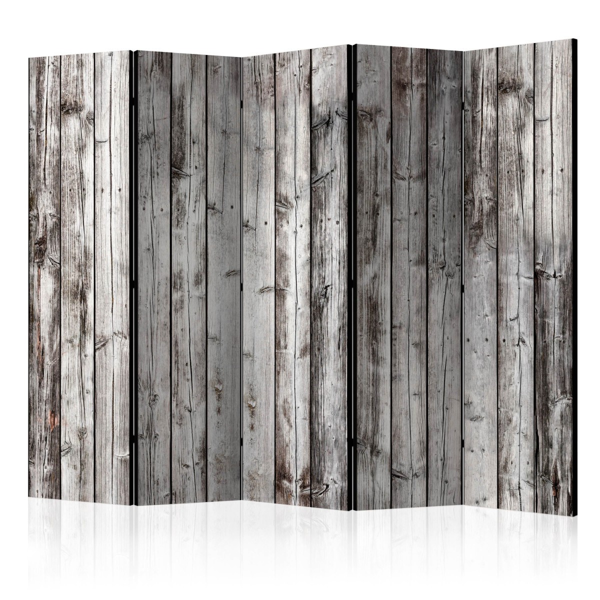 Paravent 5 volets grande taille claustra amovible intérieur motif bois