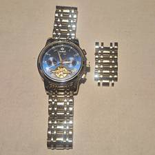 Olevs Blue Face Stainless Steel Watch