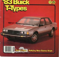 1983 BUICK T-TYPE LINEUP 6 PG ARTICLE - REGAL RIVIERA SKHAWK SKYLARK CENTURY