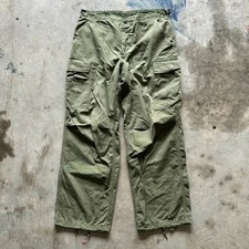 Vintage 60s 70s Military Poplin Jungle Combat Cargo Pants OG-107 Size Small
