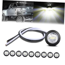  3/4 Inch Bullet Side Marker Light 10PCS Round Clearance LED Front Rear White