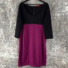 Narciso Rodriguez Sz XL Colorblock 2 Tone Knee Length Sheath Dress Purple Scoop
