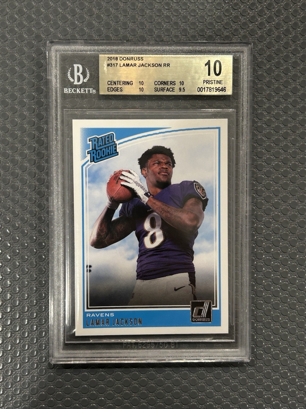 2018 Donruss Lamar Jackson BGS 10 PRISTINE Rookie RC #317 Ravens LOW POP