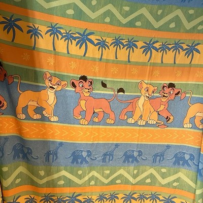 Vintage Disney The Lion King II Twin Sheet Set Flat & Fitted Simba and Nala 
