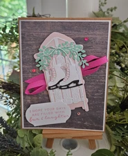 STAMPIN UP CARD KIT - SLED & SKATES I HOPE YOUR DAYS ARE FIL KIT MAKES 4 #XS-372