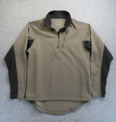 Simms Pullover Mens Small Beige Fleece 1/4 Zip Fishing Performance Top