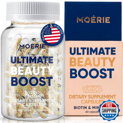 Moerie Ultimate Hair Boost Supplements For Women Men - Hair Skin Nails Vitamins