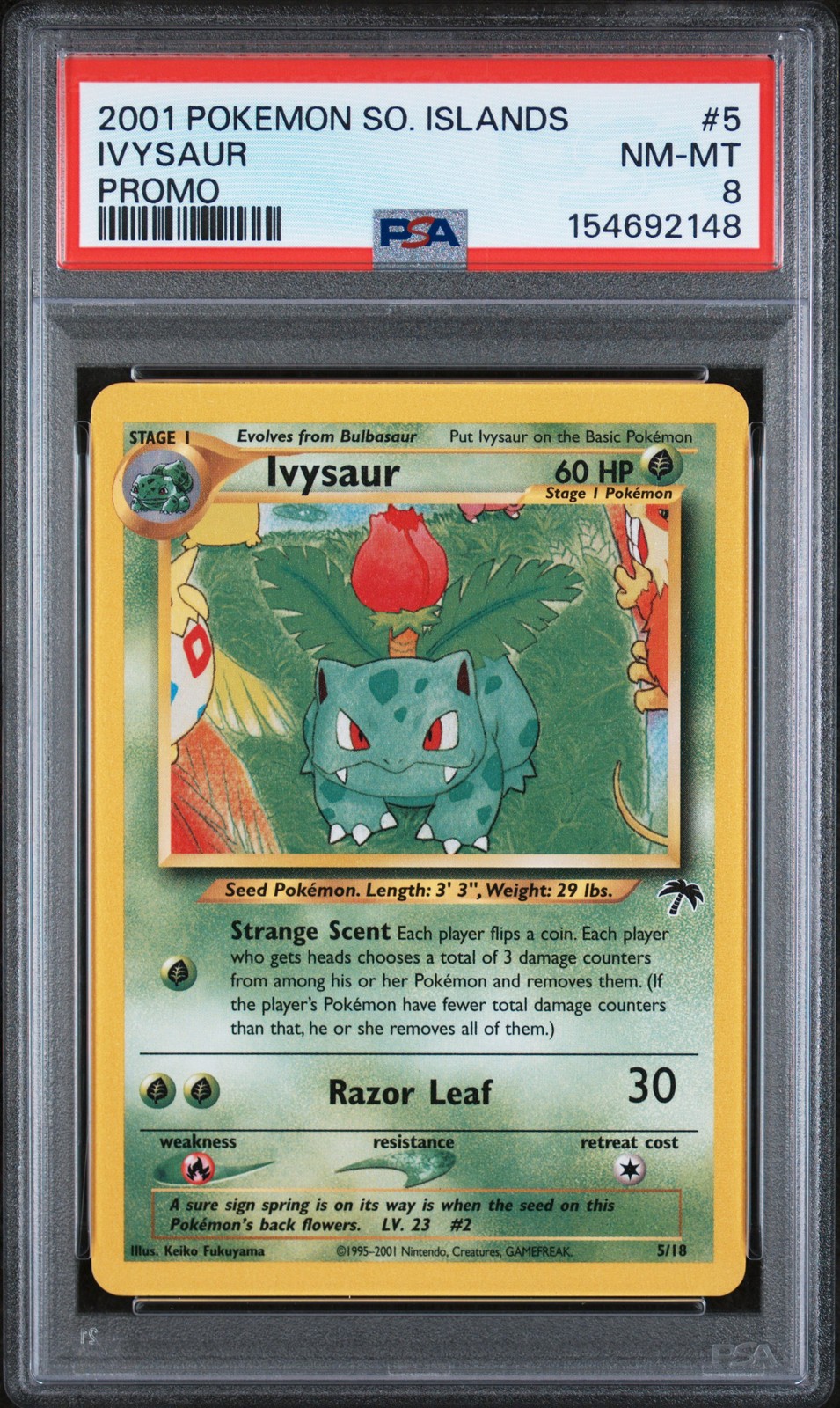 2001 POKEMON SOUTHERN ISLANDS PROMO #5 IVYSAUR PSA 8