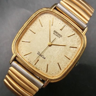 SEIKO DOLCE 6030-5420 稼働　メンズ　スクエア　ヴィンテージ SEIKO Dolce 6030-5420 Gold Square Tank Men Watch Japan Vintage | eBay