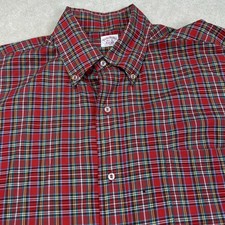 VINTAGE 60s Brooks Brothers Shirt Men s 16.5 Tattersall Plaid Check Button Down