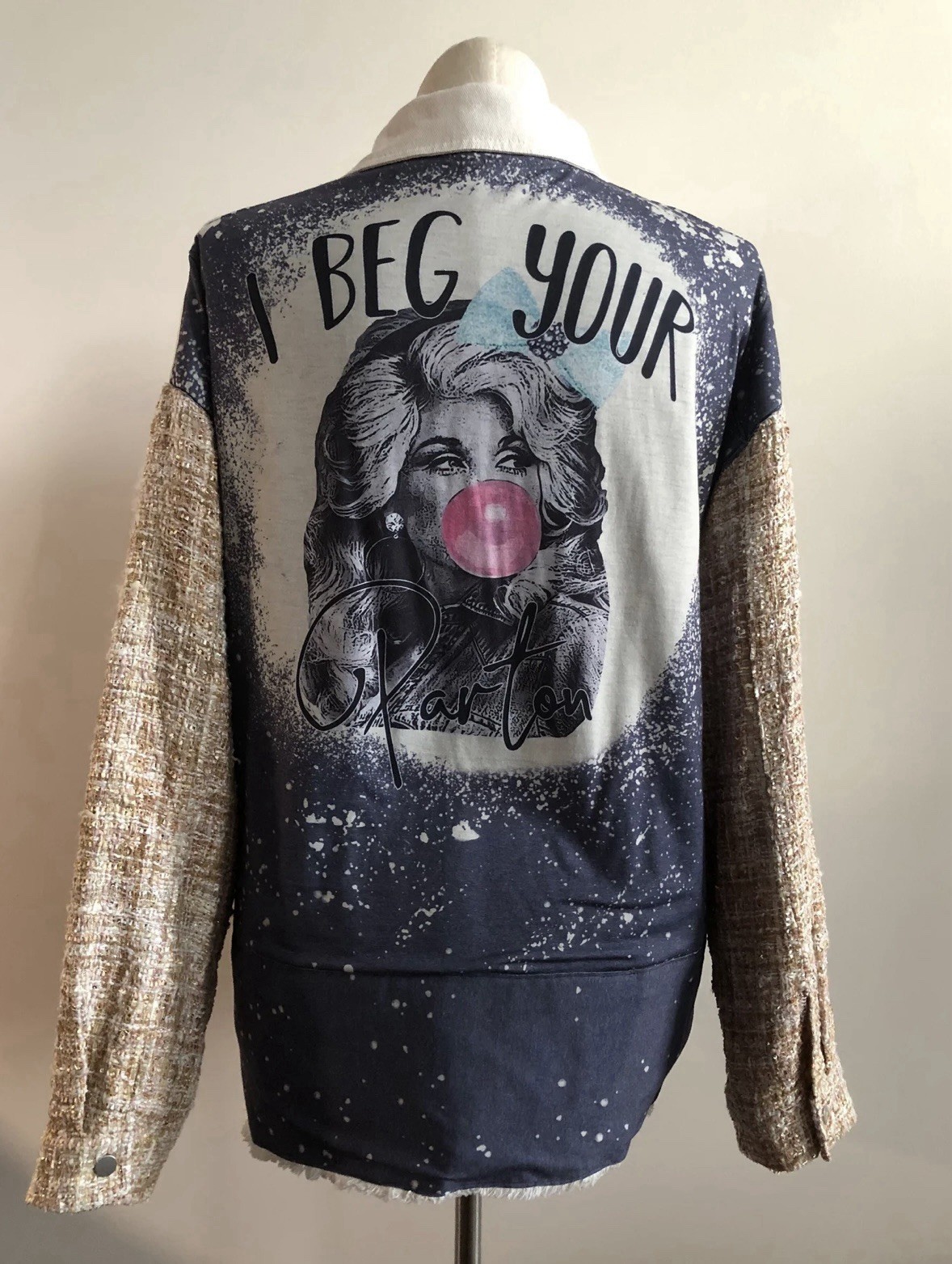 Dolly Parton Upcycled Shirt Shacket Size XL