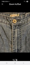 A4-016 Faded Glory Capri Jeans size 18 Cuff Hem Blue 1 LBSIZE 18W.