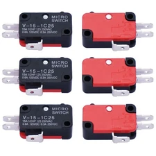 6PCS Snap Action Micro Limit Switch 125/250V 16A SPDT V-15-1C25