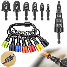 15x 1/4–7/8"Copper Pipe Expander Swage Tool Kit HVAC Refrigeration Drill Bit Set