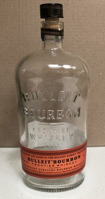 Bulleit Bourbon Frontier Whiskey EMPTY Glass Bottle - 1 Liter