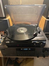 Jensen JTA-230 3-Speed Stereo Turntable Record Player Built-In Speakers  USB