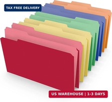 Staples Heavyweight File Folders, Legal Size, 3  Tab, Assorted Colors, Durable Pa