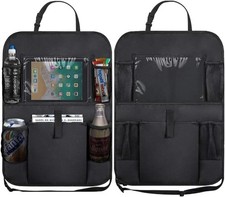 1Pack Car Backseat Organizer with Touch Screen Tablet Holder, 6 Storage Pockets