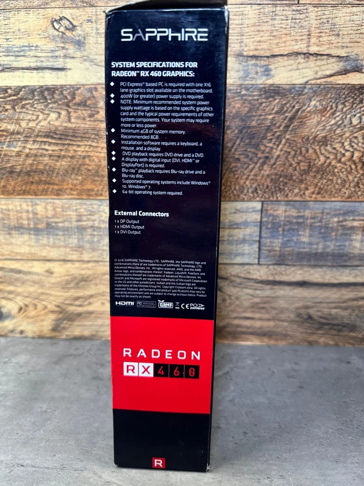 Sapphire Radeon RX 460 4GB GDDR5 PCIe HDMI DVI-D DP OC UEFI Graphics Card - Image 2 of 3
