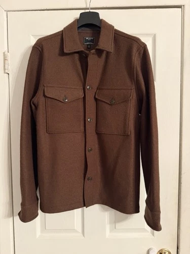 Todd Snyder Italian Boiled Wool Brown OVERSHIRT Jacket Size Medium M - product listing photo