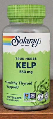 Solaray Kelp 550 mg 100 Capsules True Herbs 550mg 100 VegCaps Seaweed