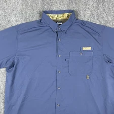 Columbia PHG Shirt Hunting Fishing Mens XXL Blue Vented SS UPF Sun Protection