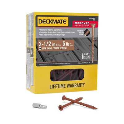 #9 x 2-1/2 in. Red Torx Flat-Head Wood Deck Screw (5 lbs. / 435-Piece)