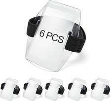 6 Pack Arm Badge Holder Armband ID Card Holder Waterproof Armband Badge Set