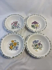 Set of 4 THOMSON POTTERY ~ Floral Garden ~ Cereal Bowls Flowers