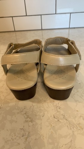 SAS Suntimer Size 9 Medium Cream Leather Adjustable Open Toe Sandals - Picture 4 of 8