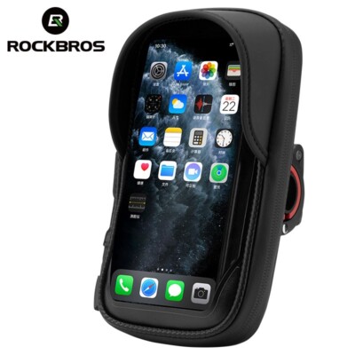 ROCKBROS Motorcycle Phone Holder Bike Handlebar Phone Bag Mount Shockproof 6.8 