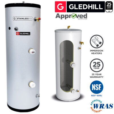 Gledhill ES 170L DIRECT Unvented Hot Water Cylinder Stainless Steel  SESINPDR170 | eBay