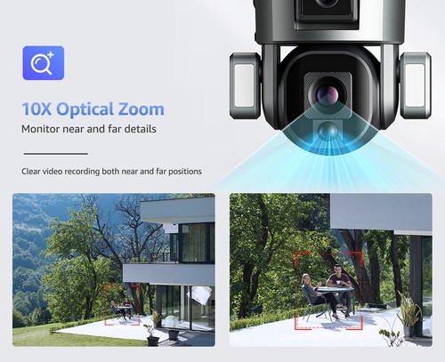 4G WIFI Solar Security Camera CCTV Outdoor Dual Lens 4K CAM 6MM/4X/10X ZOOM IP66 - Picture 10 of 19