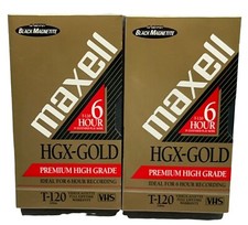 Sealed Maxell HGX-Gold Premium High Grade VHS T-120 Lot of 2 Video Tapes