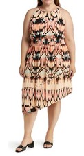 BELLDINI - PLUS SIZE: 3X - Sleeveless Smocked Waist Asymmetric Dress Plus - NEW!