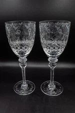 Rogaska Crystal Gallia Water Goblet Glass Pair Unsigned 9 1/4" FREE USA SHIPPING