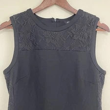 Apt 9 Dress Medium Sheath Black Lace Stretch Sleeveless Office Career Capsule