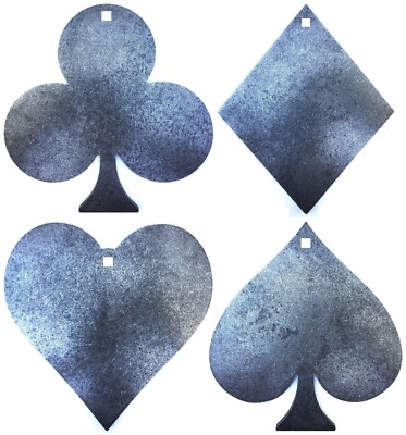 12'' 3/8'' AR500 Steel Shooting Targets Cowboy Action CAS Club Heart Spade Diamond