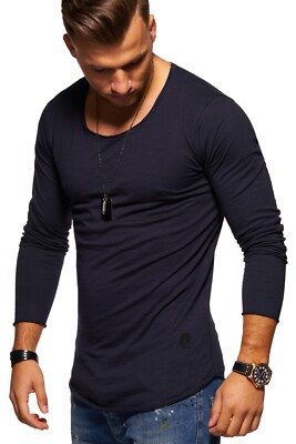 Behype Herren T-Shirt Oversize Longsleeve Pullover Sweatshirt Langarm-Shirt NEU