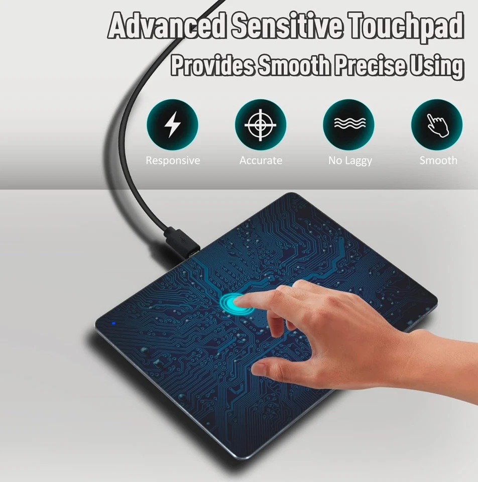 Trackpad Touchpad for PC, Wired Ultra Slim Trackpad, Sensitive TouchPads with No - Image 3 of 4