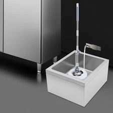 22"L x 19"W x 12"H Stainless Steel Mop Sink Utility Floor Mount Mop Basin Silver